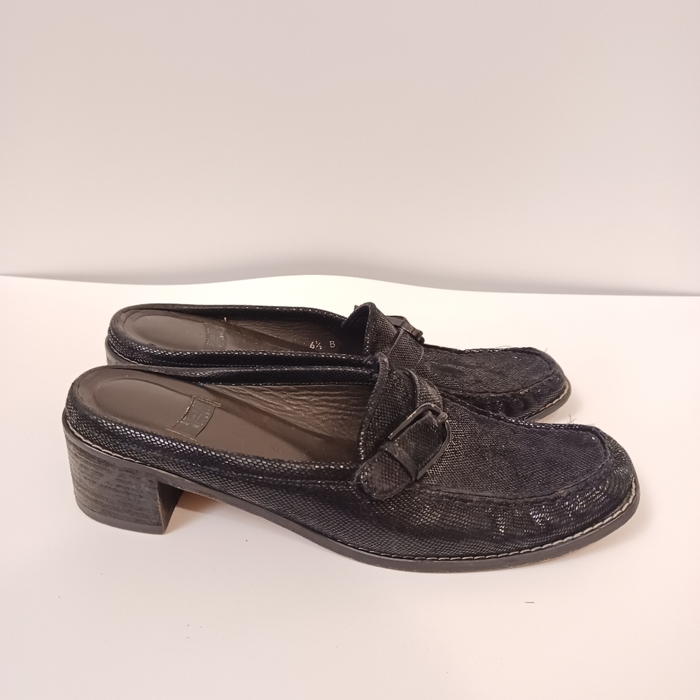 Stuart Weitzman Balck Leather Mules Size 6.5 - image 6
